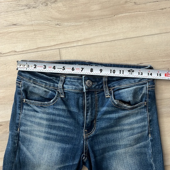 Distressed Medium Blue Size 6 X-long American Eagle Outfitter Jeggings - Picture 7 of 9